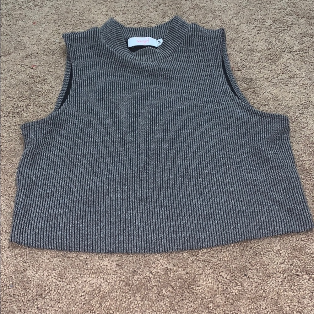 Black High Neck Crop Top